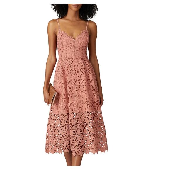 ASTR The Label Lace Pink A-Line Sleeveless Midi Length Dress Size XXL Formal